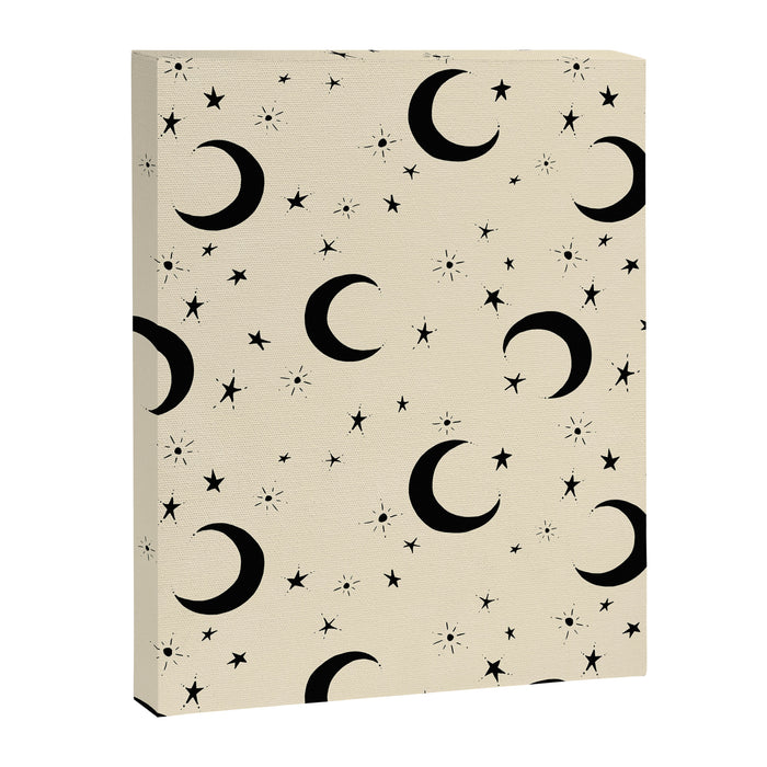 Goodnight Sky - black and cream  Canvas Print Gallery Image 1