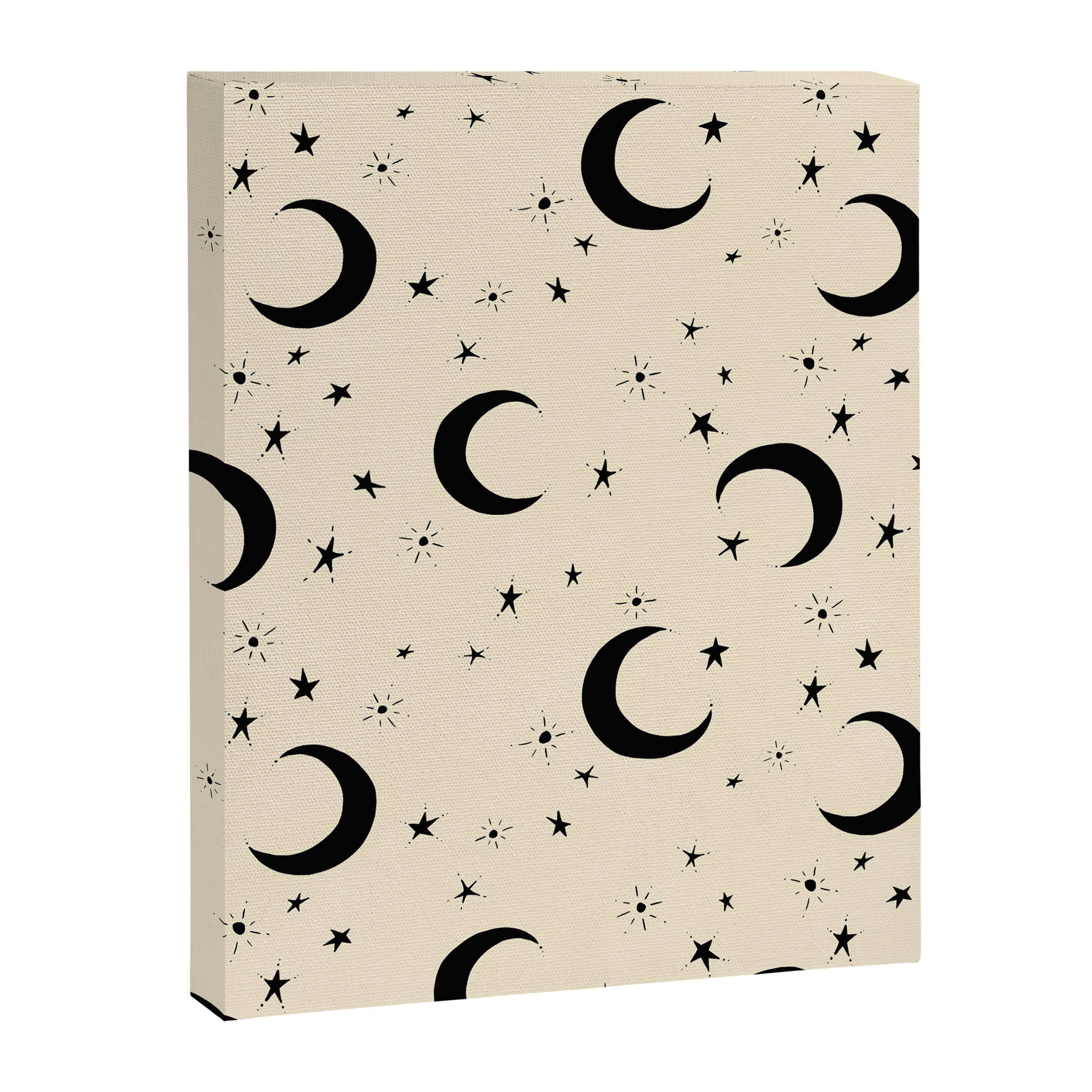 Goodnight Sky - black and cream  Canvas Print Gallery Image 8