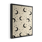 Goodnight Sky - black and cream  Framed Canvas Print Gallery Image 2