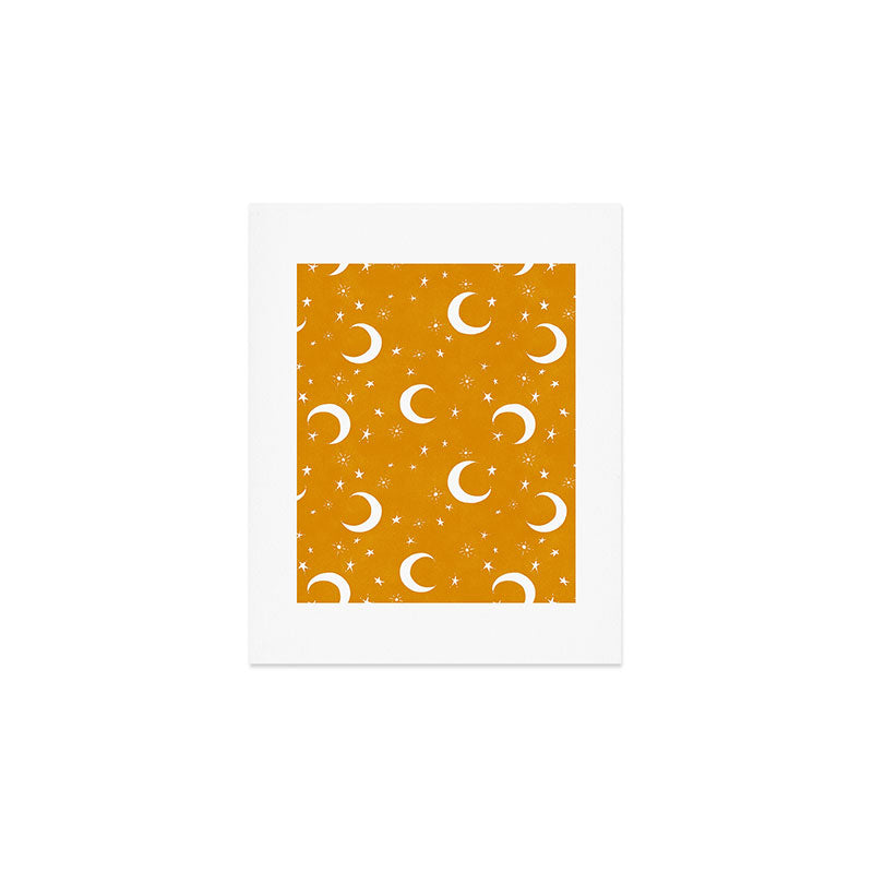 Goodnight Sky - Golden Ochre Art Print Gallery Image 1