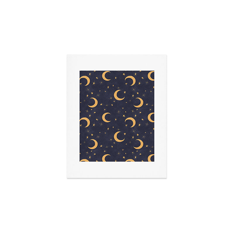 Goodnight Sky - Midnight and gold Art Print Gallery Image 1