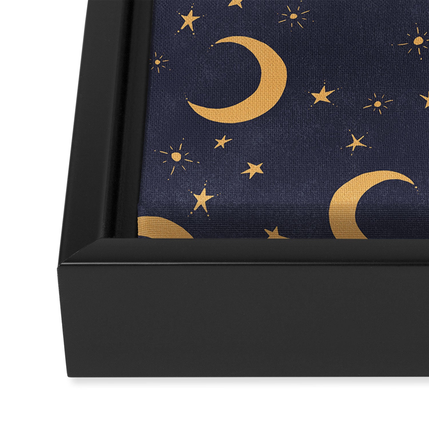 Goodnight Sky - Midnight and gold Framed Canvas Print Gallery Image 3