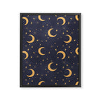 Goodnight Sky - Midnight and gold Framed Canvas Print Gallery Image 8