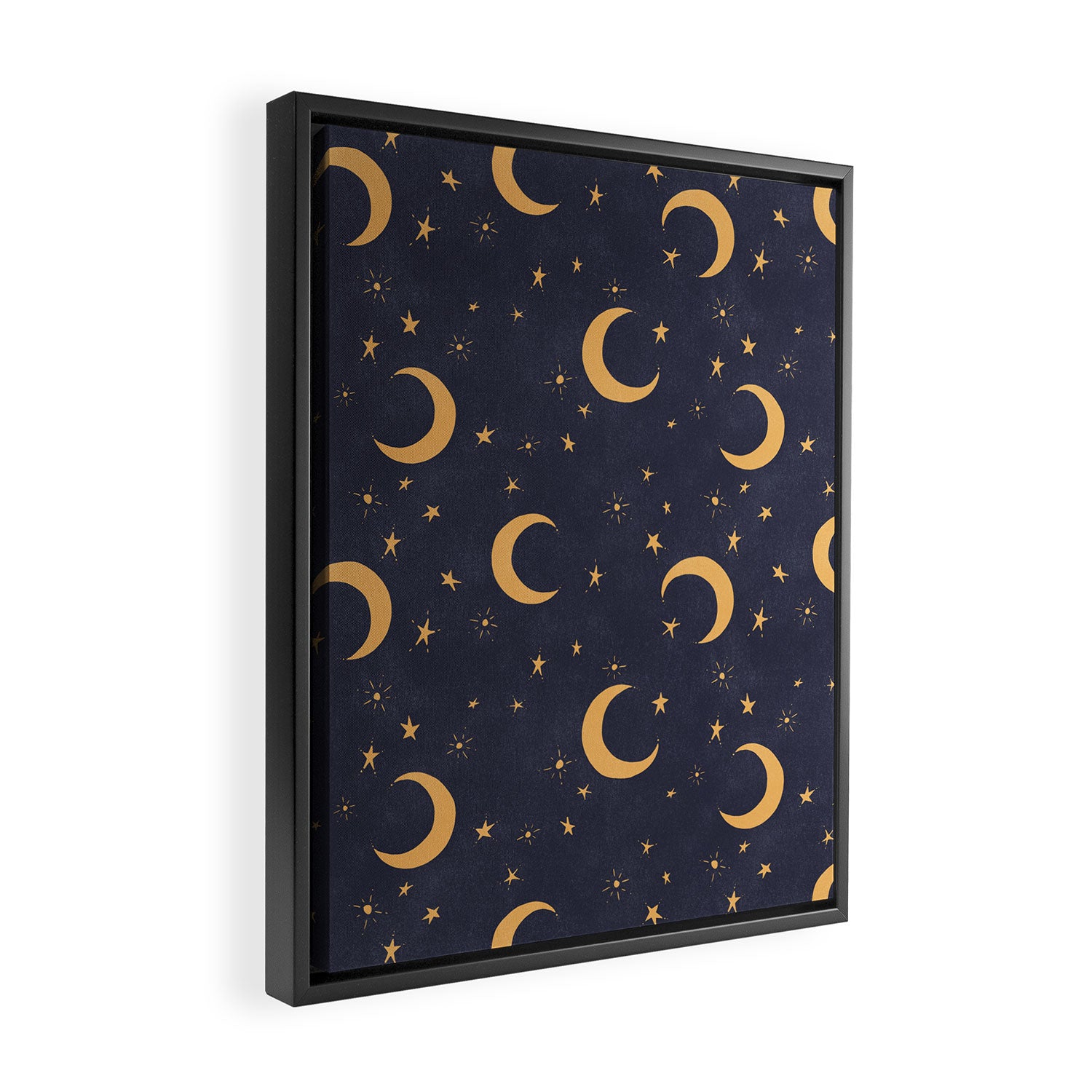 Goodnight Sky - Midnight and gold Framed Canvas Print Gallery Image 2