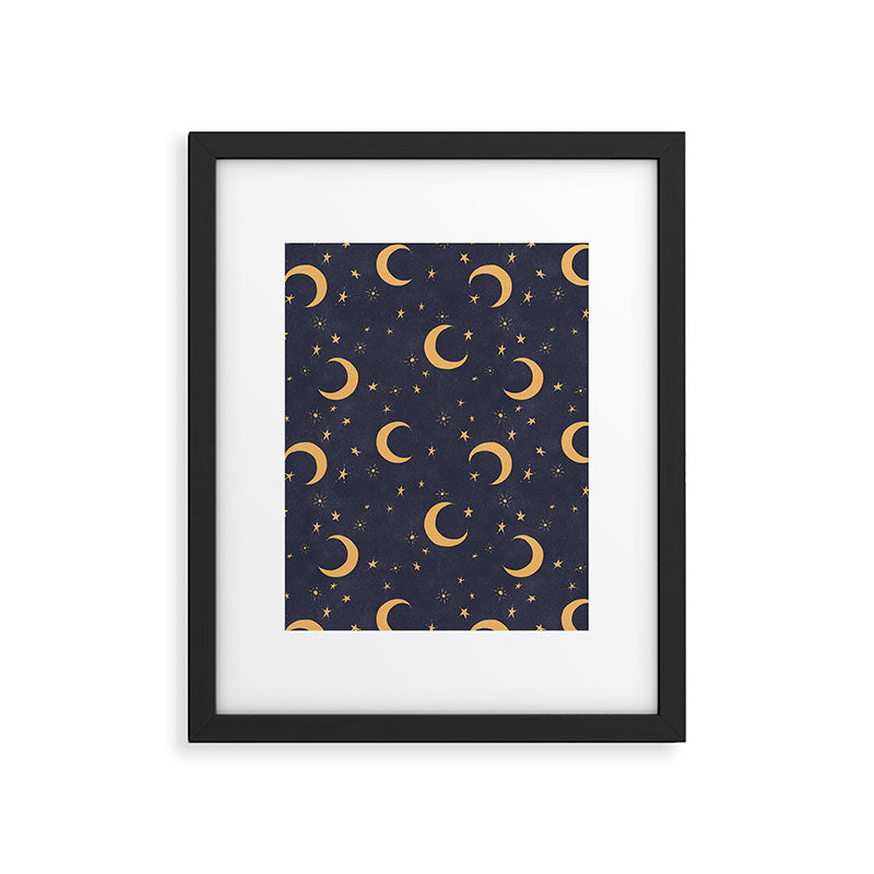 Goodnight Sky - Midnight and gold Framed Art Print Gallery Image 6