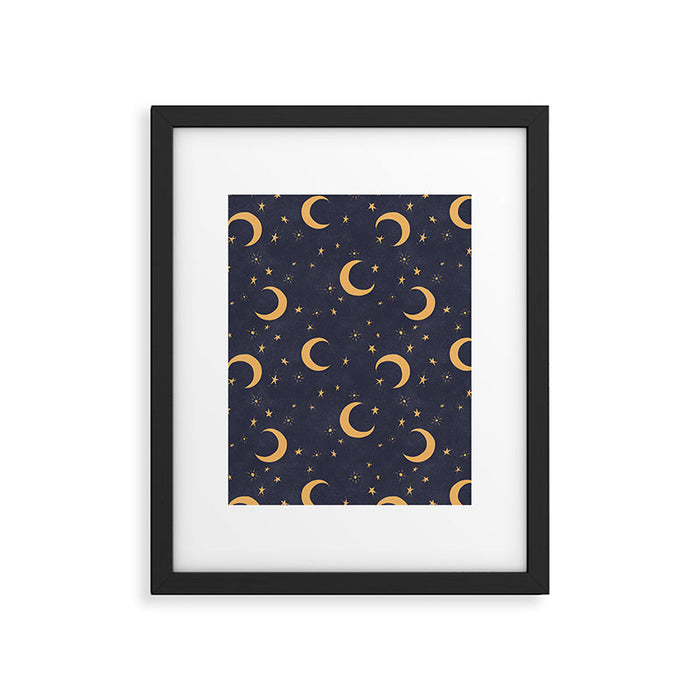 Goodnight Sky - Midnight and gold Framed Art Print Gallery Image 1