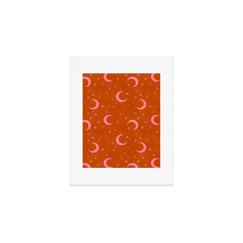 Goodnight Sky - pink and rust Art Print Gallery Image 1