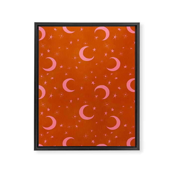 Goodnight Sky - pink and rust Framed Canvas Print Gallery Image 1