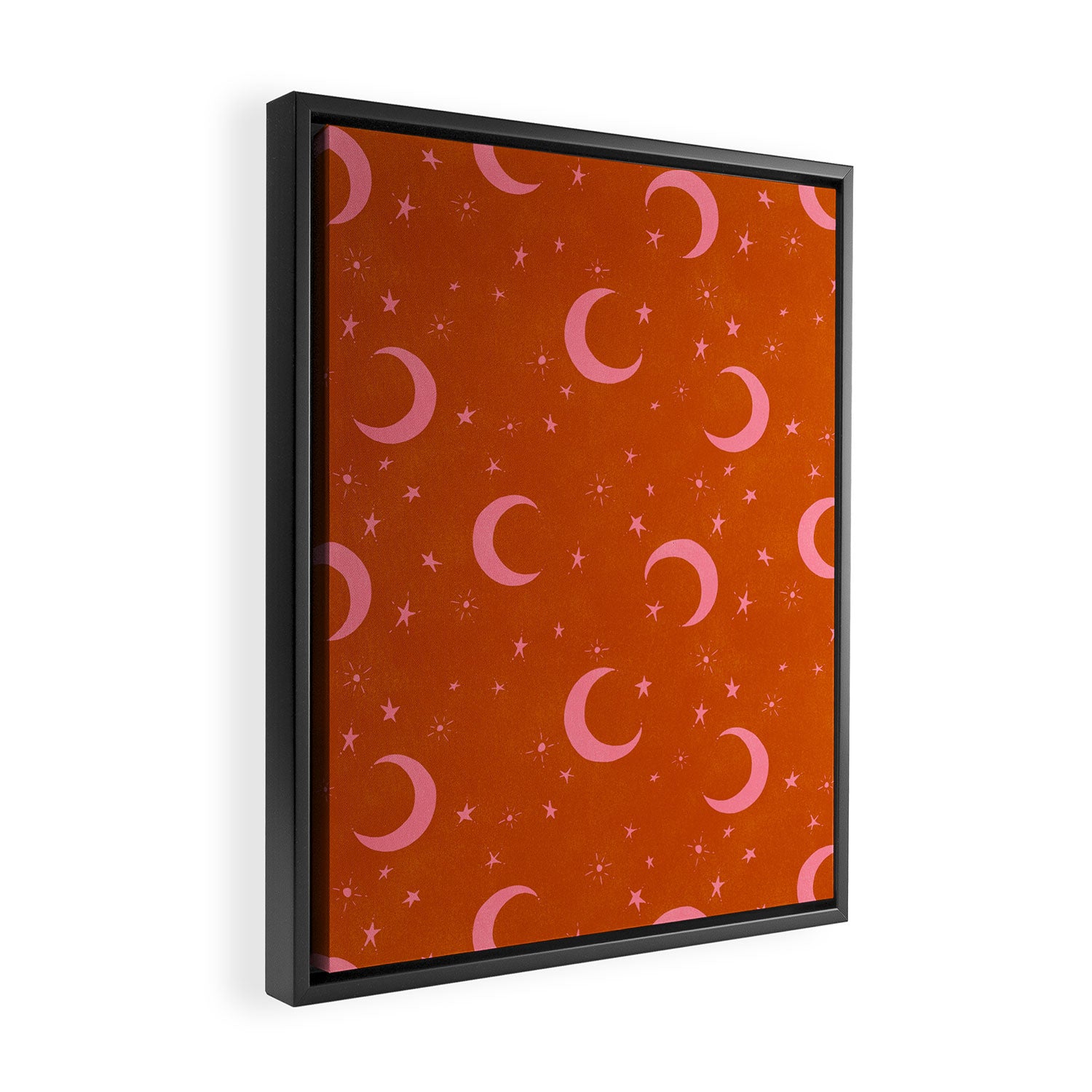 Goodnight Sky - pink and rust Framed Canvas Print Gallery Image 2