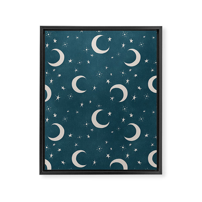 Goodnight Sky - silver moon Framed Canvas Print Gallery Image 1