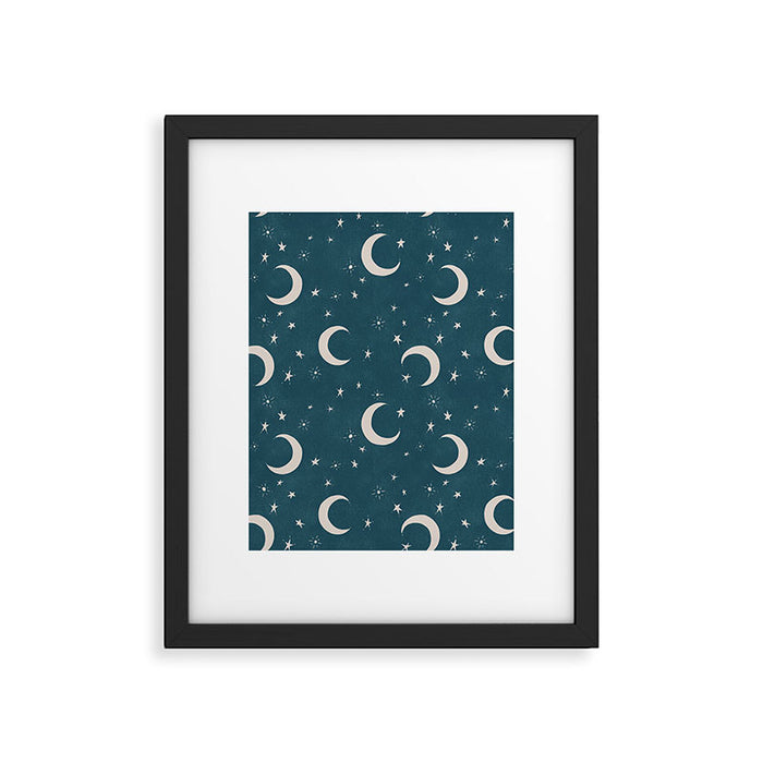Goodnight Sky - silver moon Framed Art Print Gallery Image 1