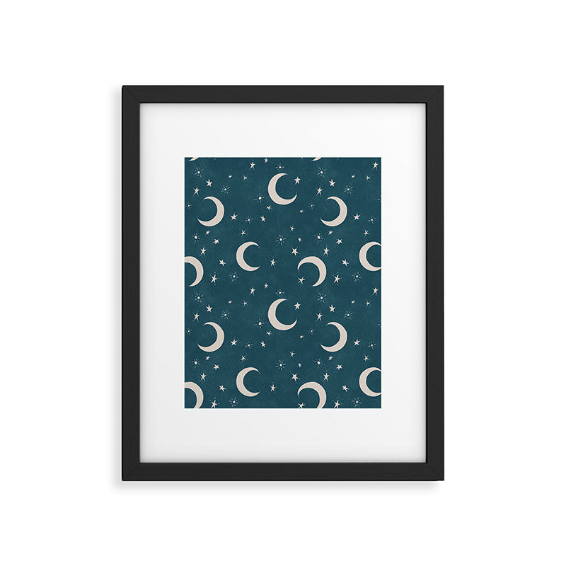 Goodnight Sky - silver moon Framed Art Print Gallery Image 4