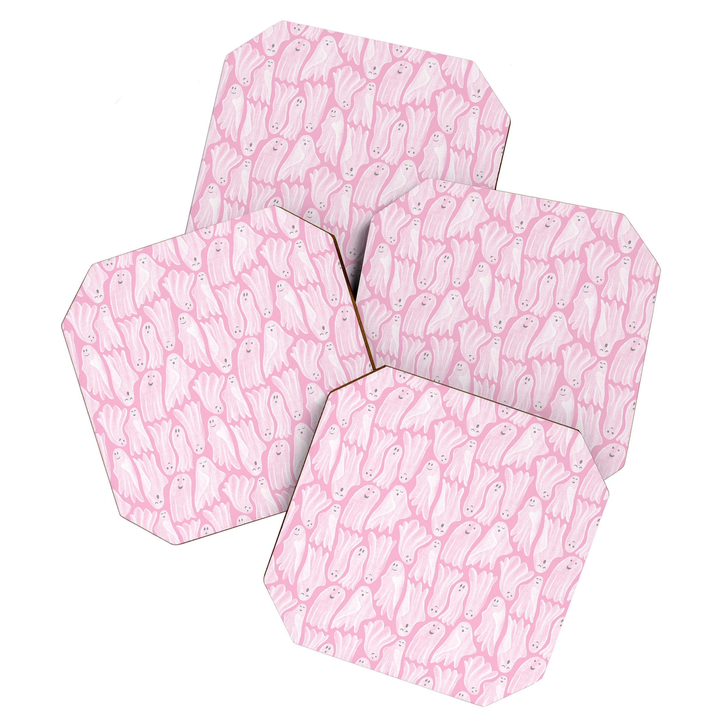 Gossamer Ghosts - pink Coaster Gallery Image 1