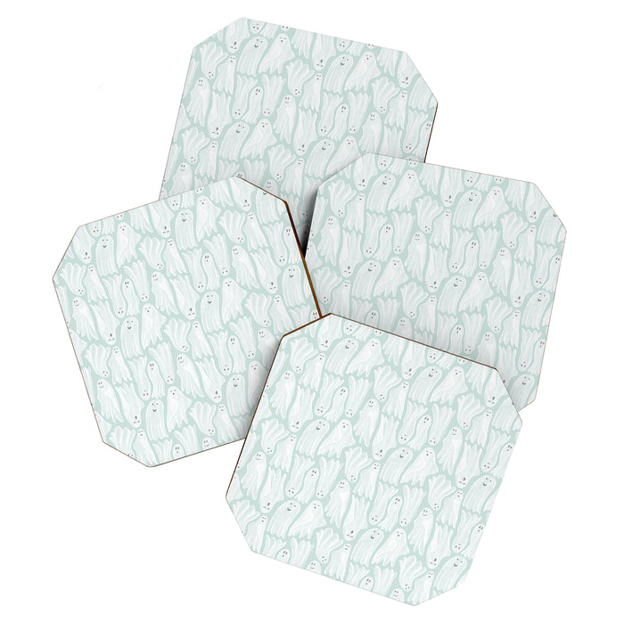 Gossamer Ghosts - soft blue Coaster Gallery Image 1