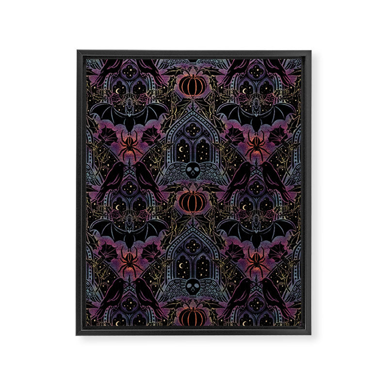 Gothic Halloween - celestial rainbow  Framed Canvas Print Gallery Image 8