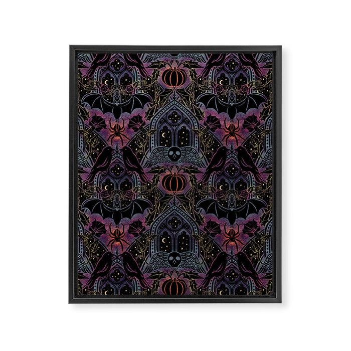Gothic Halloween - celestial rainbow  Framed Canvas Print Gallery Image 1