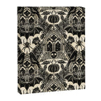 Gothic Halloween Damask - black and cream Canvas Print Gallery Image 8
