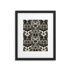 Gothic Halloween Damask - black and cream Framed Art Print Gallery Image 6
