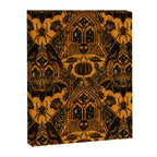 Gothic Halloween Damask - jack oâlantern gold and black  Canvas Print Gallery Image 8