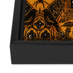 Gothic Halloween Damask - jack oâlantern gold and black  Framed Canvas Print Gallery Image 3