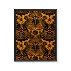 Gothic Halloween Damask - jack oâlantern gold and black  Framed Canvas Print Gallery Image 8