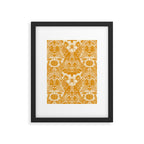 Gothic Halloween Damask - marigold and cream  Framed Art Print Gallery Image 6