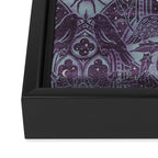 Gothic Halloween Damask - moonlight violet  Framed Canvas Print Gallery Image 3