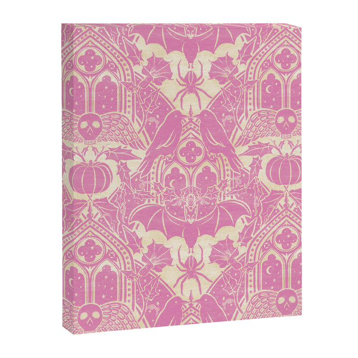 Gothic Halloween Damask - primrose and cream  Canvas Print Gallery Image 1
