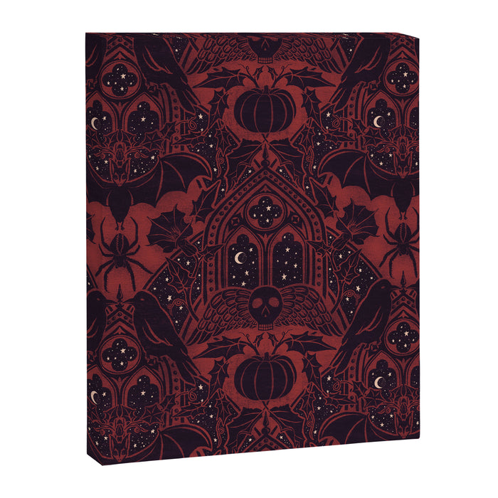Gothic Halloween Damask - Red black and white  Canvas Print Gallery Image 1