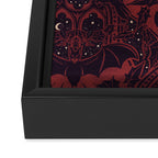 Gothic Halloween Damask - Red black and white  Framed Canvas Print Gallery Image 3