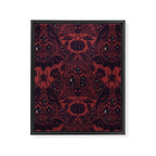 Gothic Halloween Damask - Red black and white  Framed Canvas Print Gallery Image 8