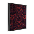 Gothic Halloween Damask - Red black and white  Framed Canvas Print Gallery Image 2