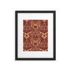 Gothic Halloween Damask - spiced pumpkin  Framed Art Print Gallery Image 6