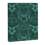 Gothic Halloween Damask - terrifying teal Canvas Print Gallery Image 8