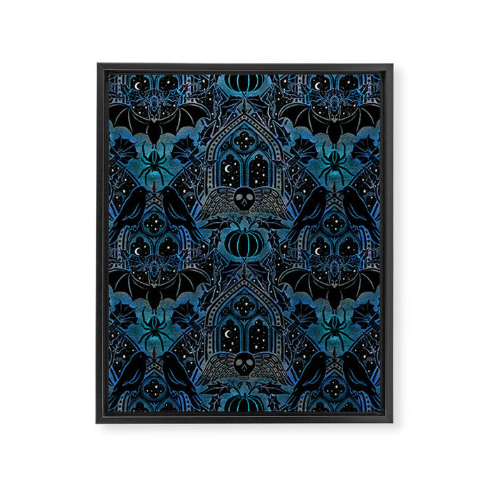 Gothic Halloween - Eerie Blue Framed Canvas Print Gallery Image 1