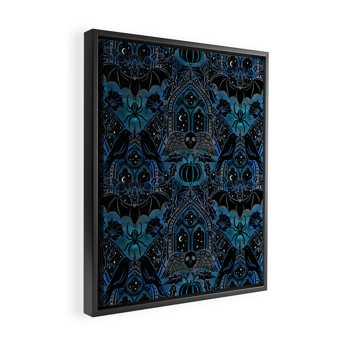 Gothic Halloween - Eerie Blue Framed Canvas Print Gallery Image 2