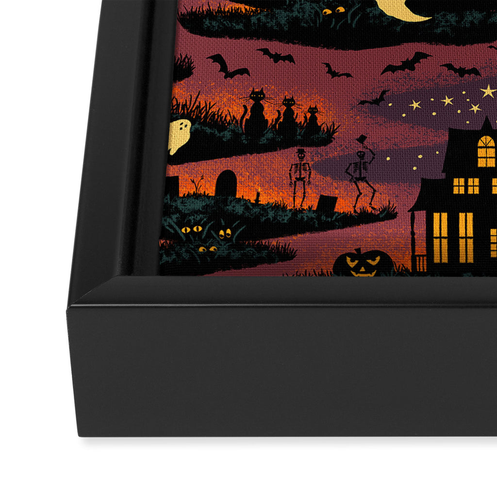 Halloween Night - Bonfire Glow Framed Canvas Print Gallery Image 3