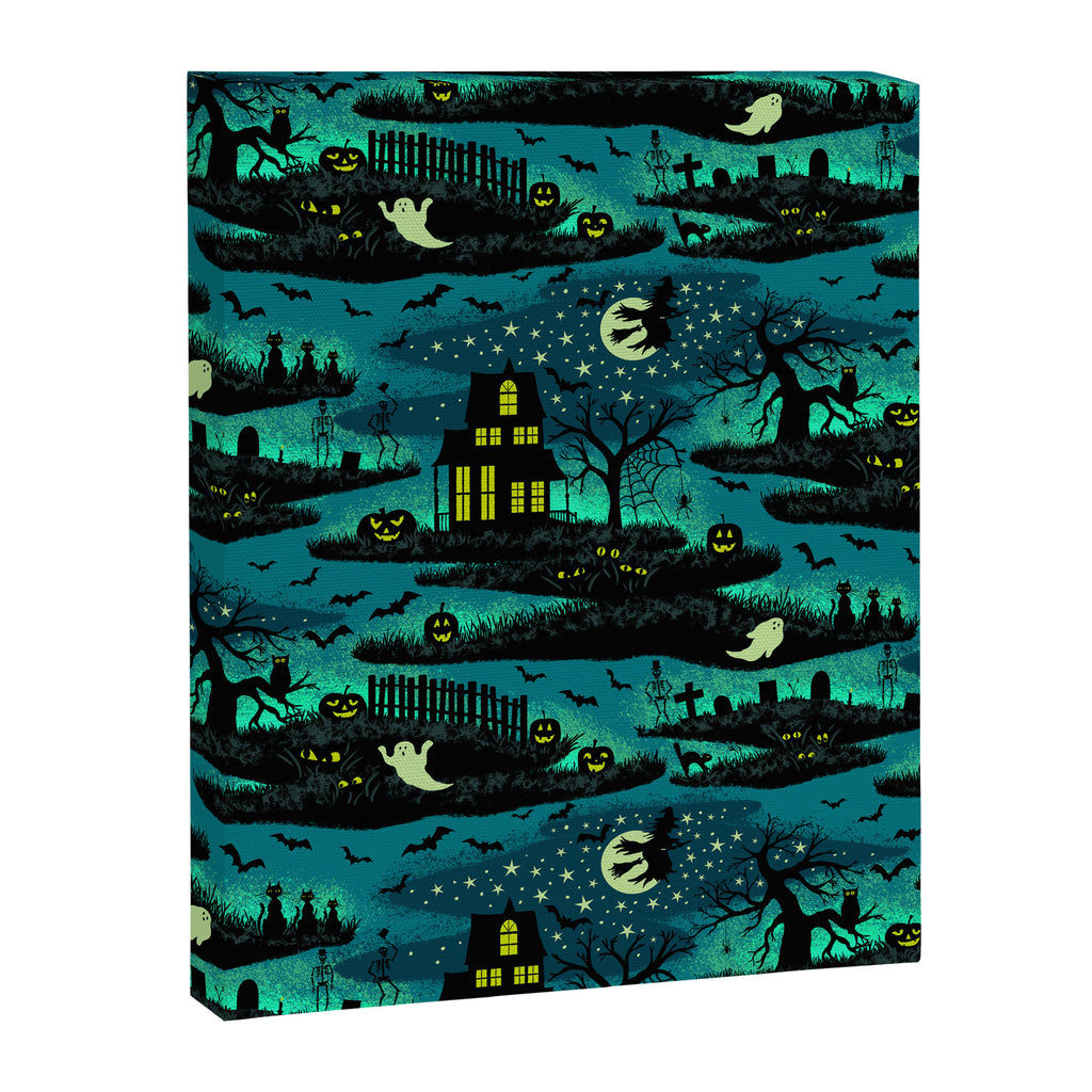 Halloween Night - Fox Fire Green Canvas Print Gallery Image 8