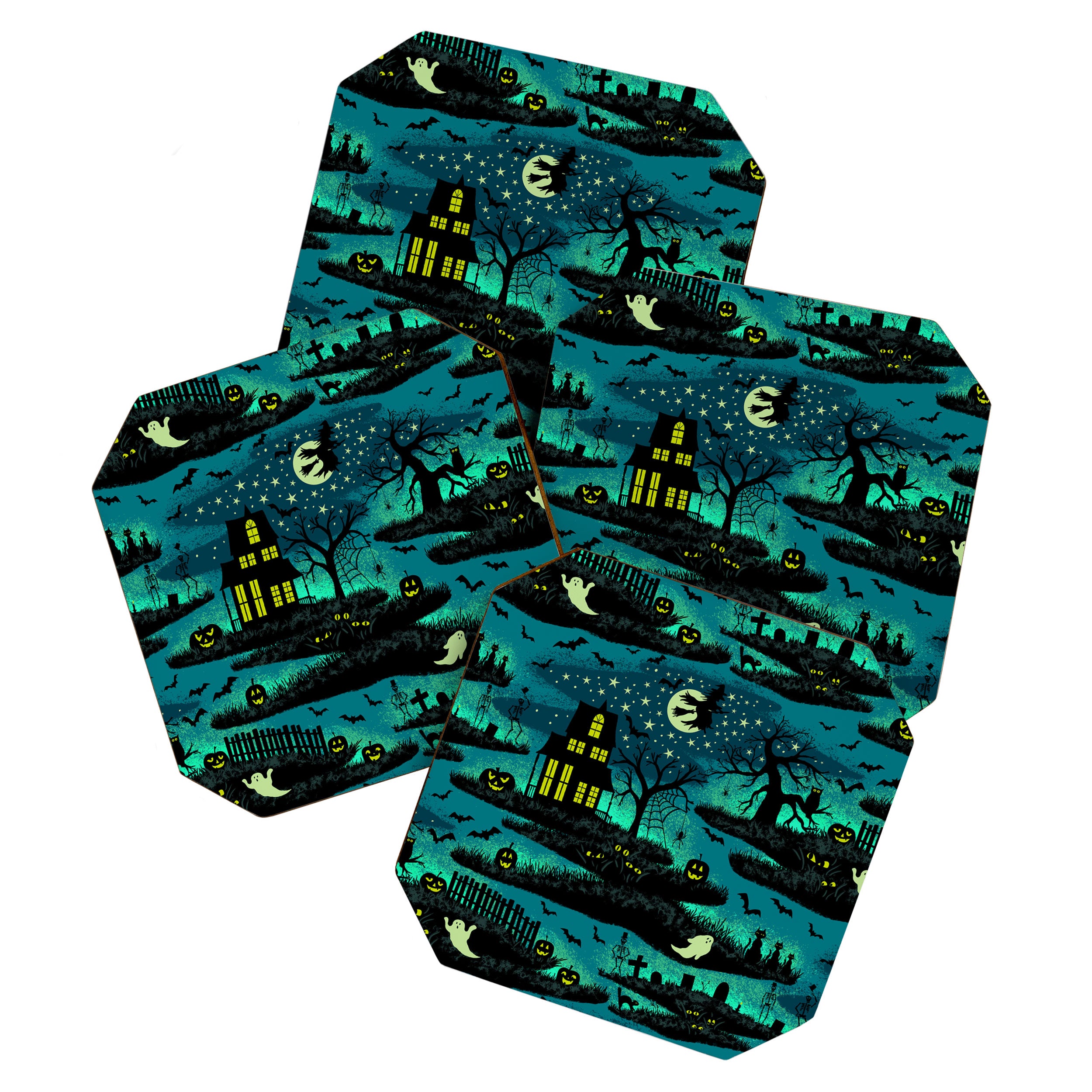 Halloween Night - Fox Fire Green Coaster Gallery Image 1