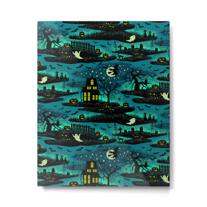 Halloween Night - Fox Fire Green Metal Print Gallery Image 1
