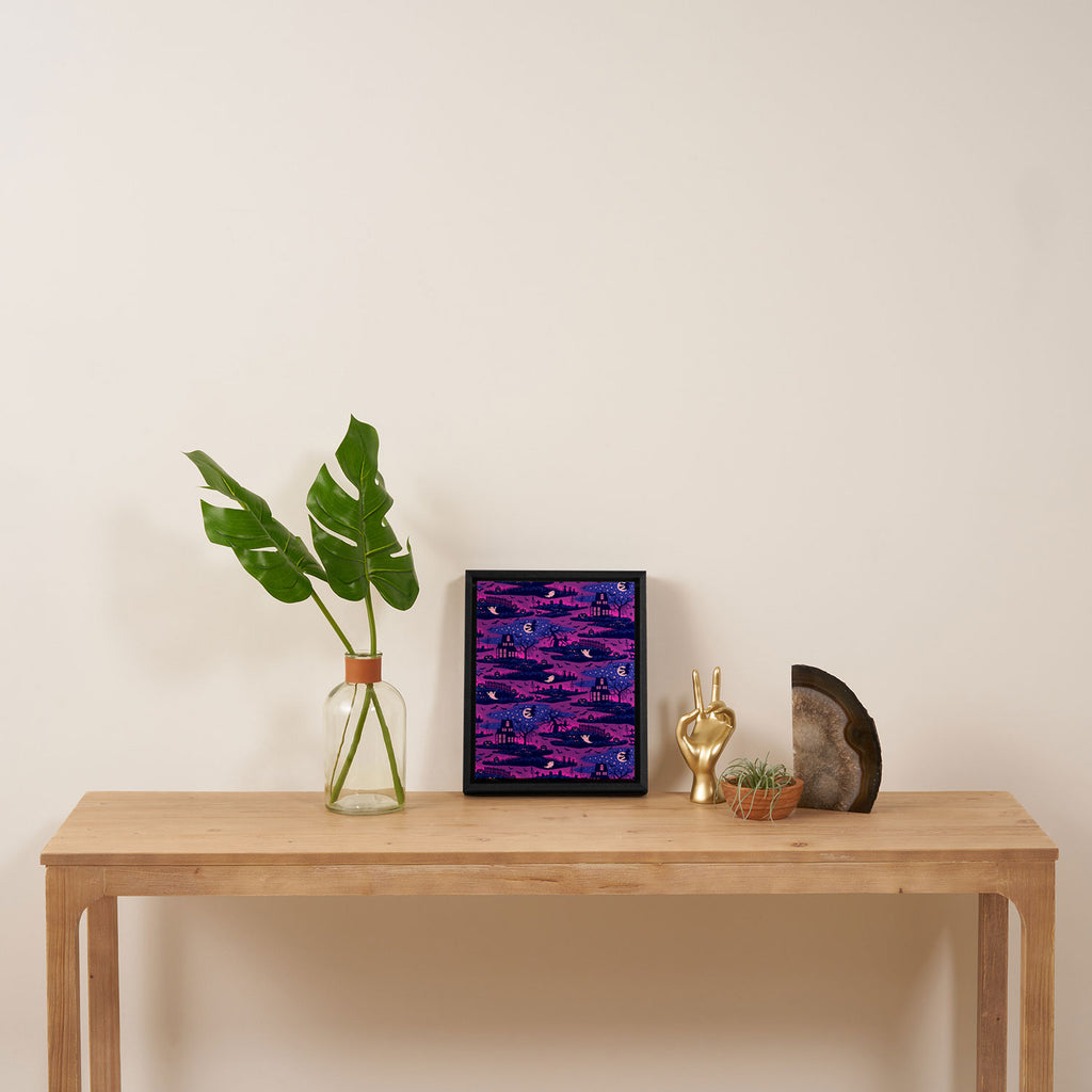 Halloween Night - Mystic Violet  Framed Canvas Print Gallery Image 4
