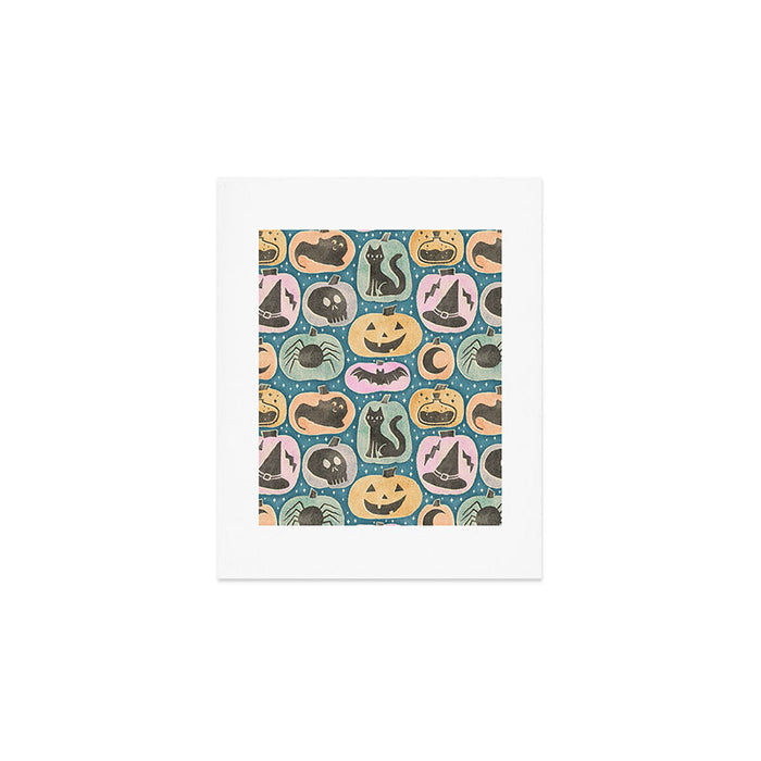 Halloween Pumpkins - dusky pastel  Art Print Gallery Image 1
