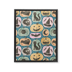 Halloween Pumpkins - dusky pastel  Framed Canvas Print Gallery Image 8