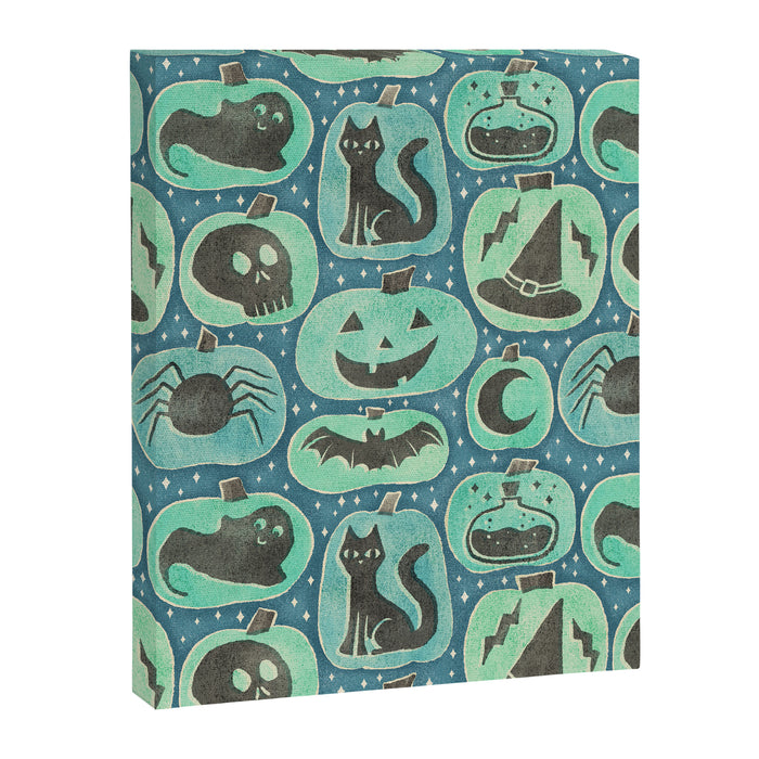 Halloween Pumpkins - ghoulish green  Canvas Print Gallery Image 1