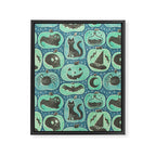 Halloween Pumpkins - ghoulish green  Framed Canvas Print Gallery Image 8