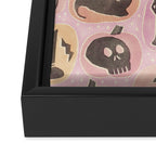 Halloween Pumpkins - vintage pink and black  Framed Canvas Print Gallery Image 3