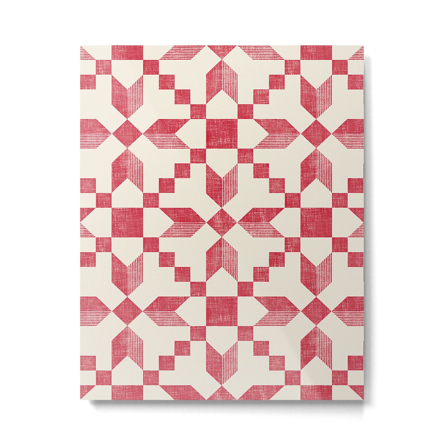 Heirloom Star Quilt red and cream Metal Print Gallery Image 6