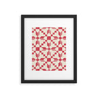 Heirloom Star Quilt red and cream Framed Art Print Gallery Image 6