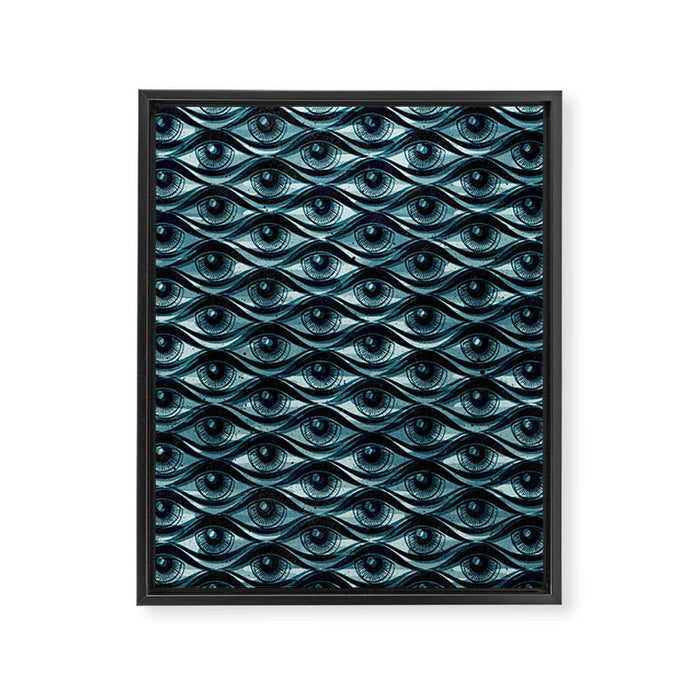 Hypnotized - vintage blue Framed Canvas Print Gallery Image 1