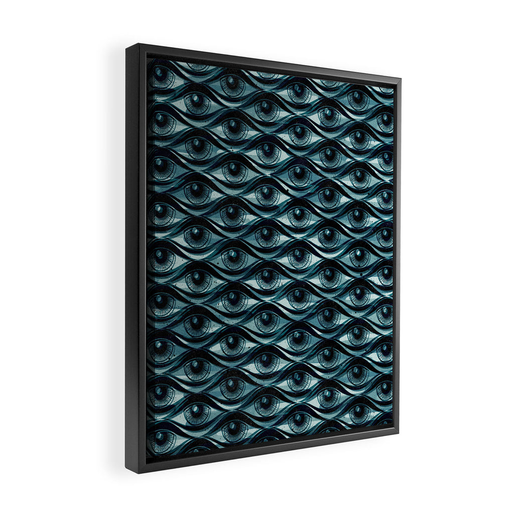 Hypnotized - vintage blue Framed Canvas Print Gallery Image 2